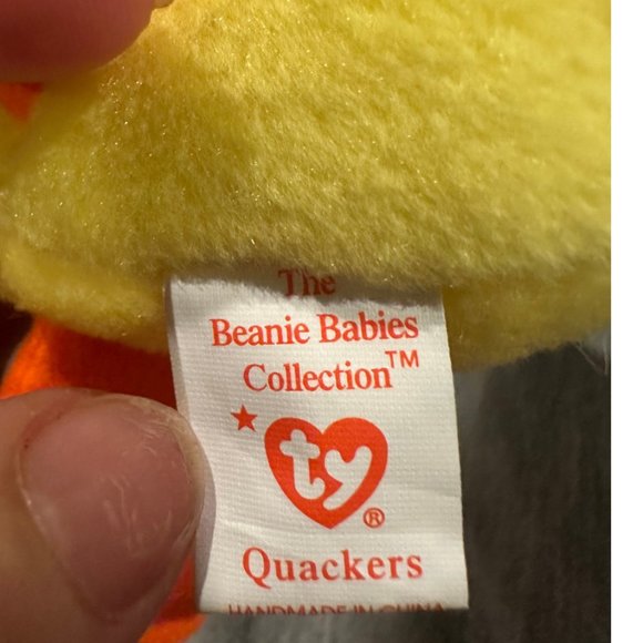 PlushTy Beanie Babies Quackers the Duck with Errors NWMT - Picture 3 of 10